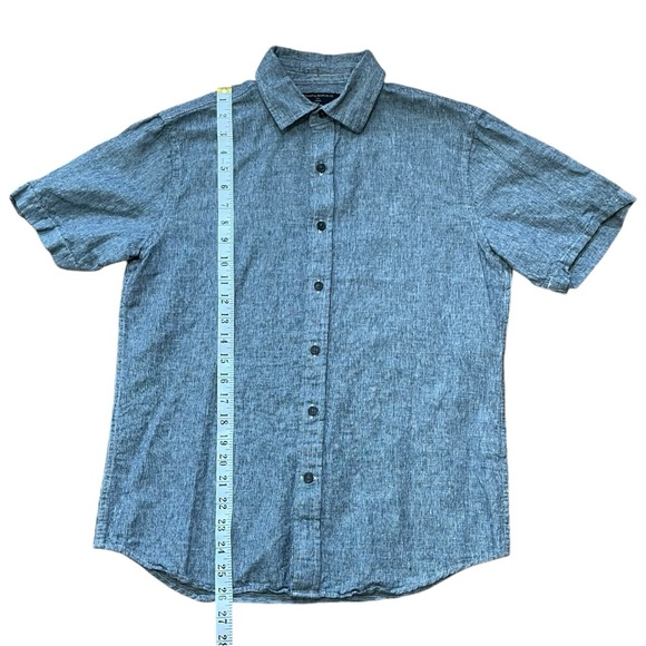 Grey Banana Republic Linen Button Up Polo Shirt (S) - Picture 3 of 8
